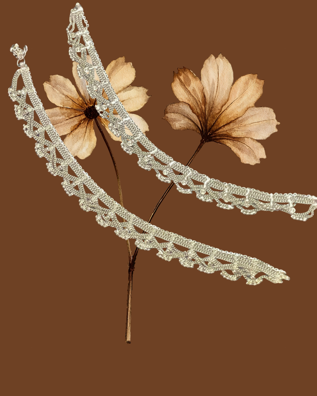 elegant silver lace design anklet elegant silver lace design anklet