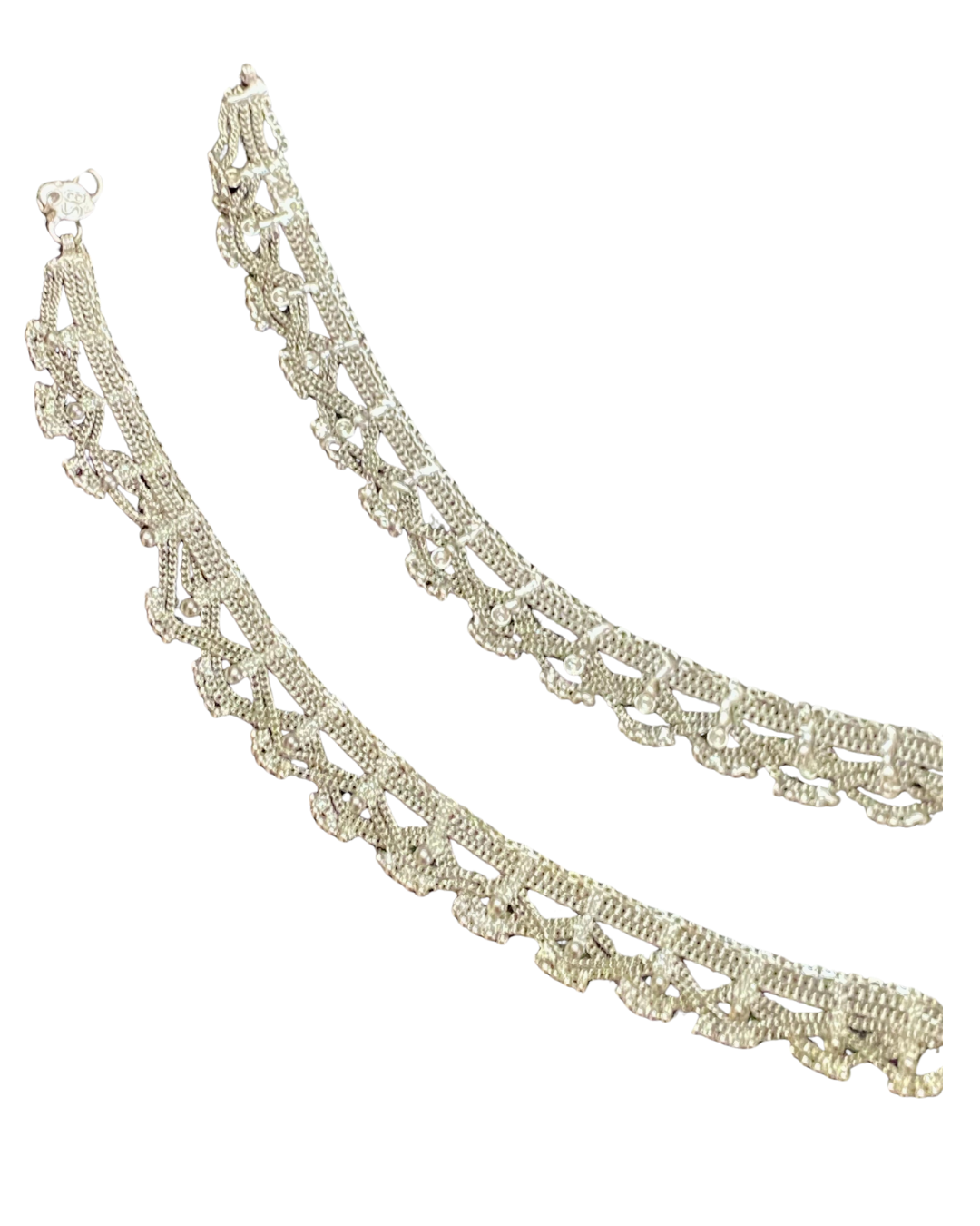 elegant silver lace design anklet elegant silver lace design anklet