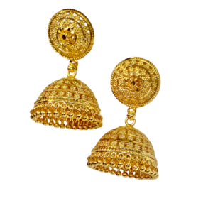 Home classic gold finish traditional jhumka earrings