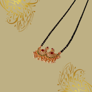 royal peacock design gold plated mangalsutra