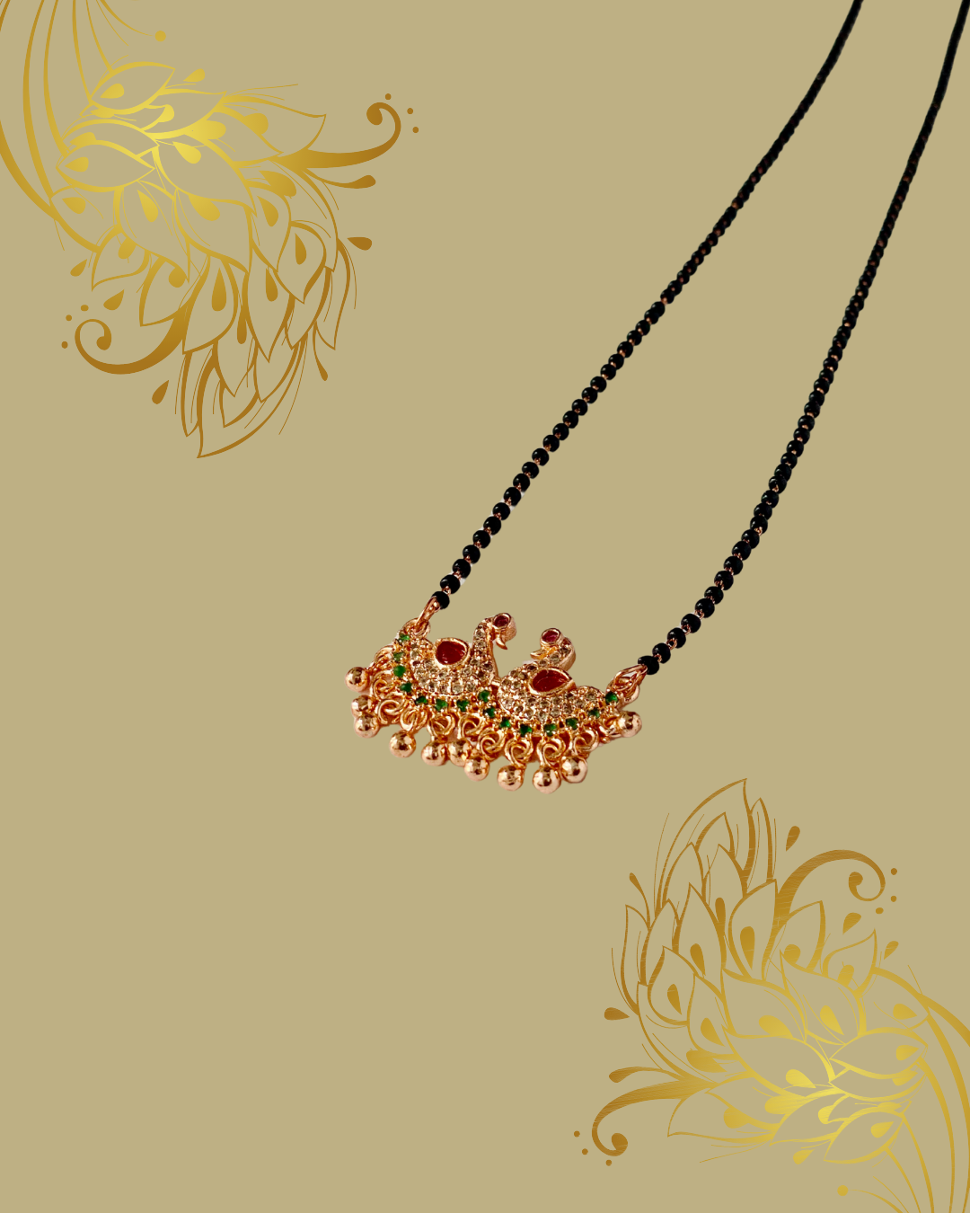 royal peacock design gold plated mangalsutra royal peacock design gold plated mangalsutra