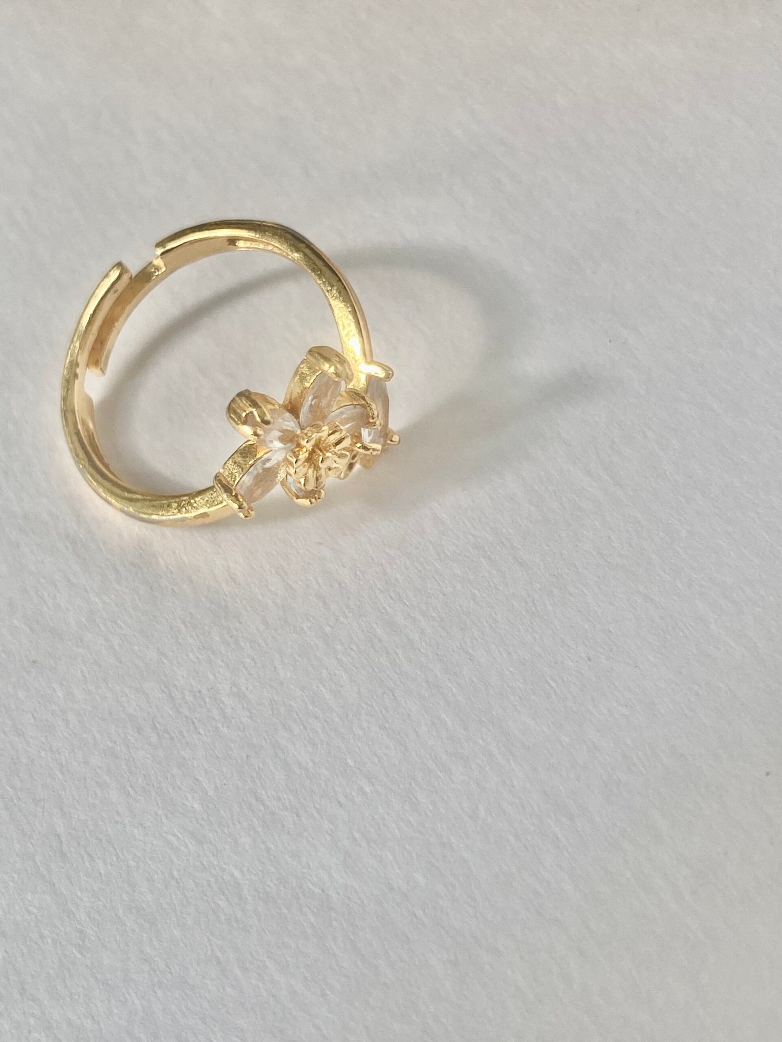 golden crystal bloom adjustable ring golden crystal bloom adjustable ring